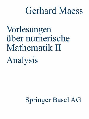 cover image of Vorlesungen über numerische Mathematik